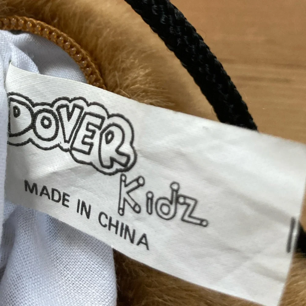 Dover Kidz Furry Teddy Bear Head Hand Warmer Purse Cross Body EUC